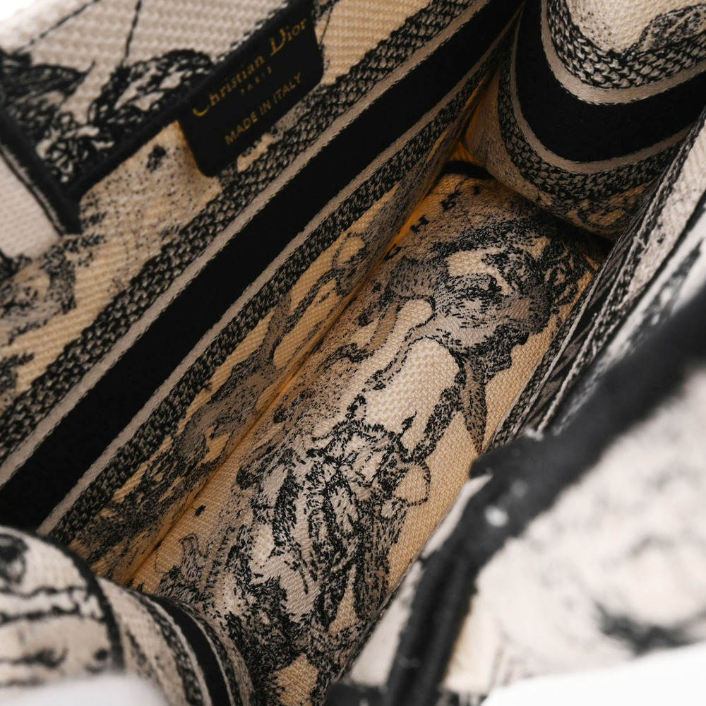 Dior Embroidered White CHRISTIAN Book Bag Zodiac Tote Black - Picture 10 of 11